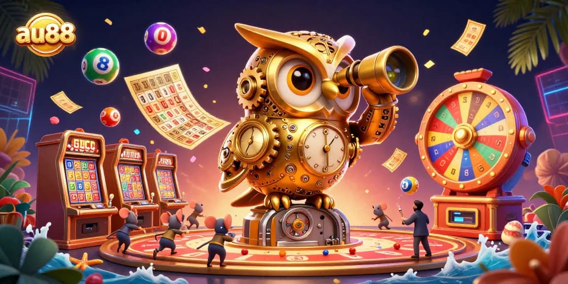 Engage with the exciting gambling world at au88 with dynamic casino imagery and vibrant game elements.