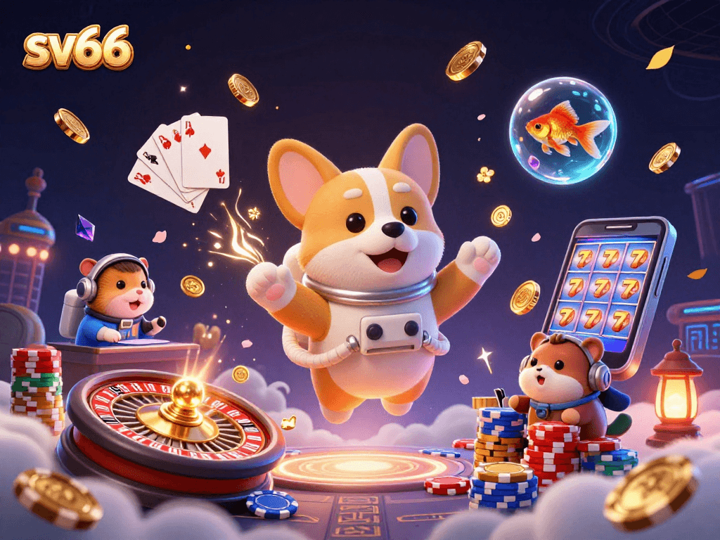 Experience thrilling gameplay in the sv66 casino environment with a vibrant 3D scene featuring colorful characters and exciting gaming elements.