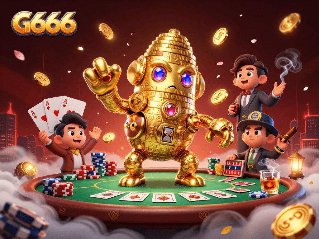 Experience thrilling gaming with G666’s vibrant, golden golem and dynamic poker scene.