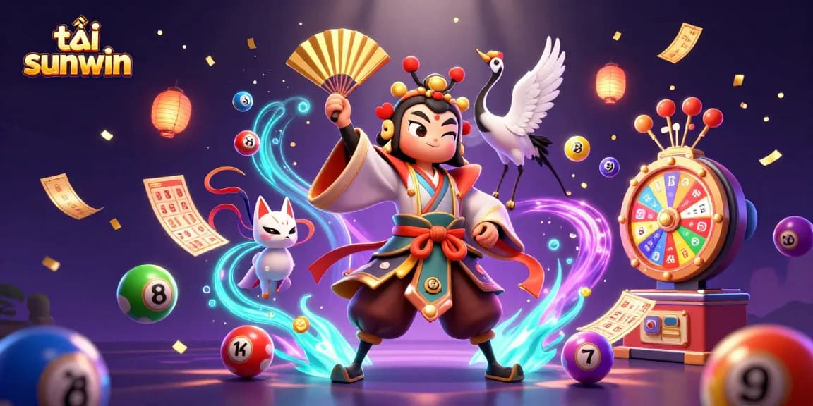 Experience vibrant gameplay action with tải sunwin showcased in a colorful 3D gambling scene.