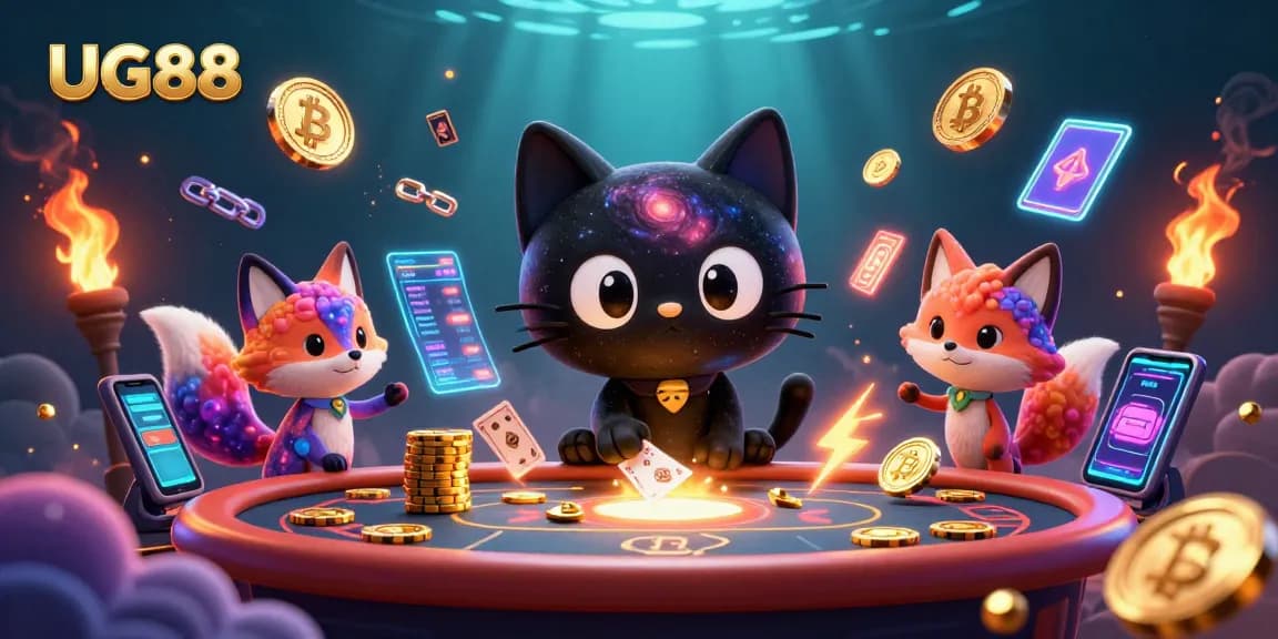 Engage in thrilling betting activities at UG88's cosmic casino, filled with stellar elements.