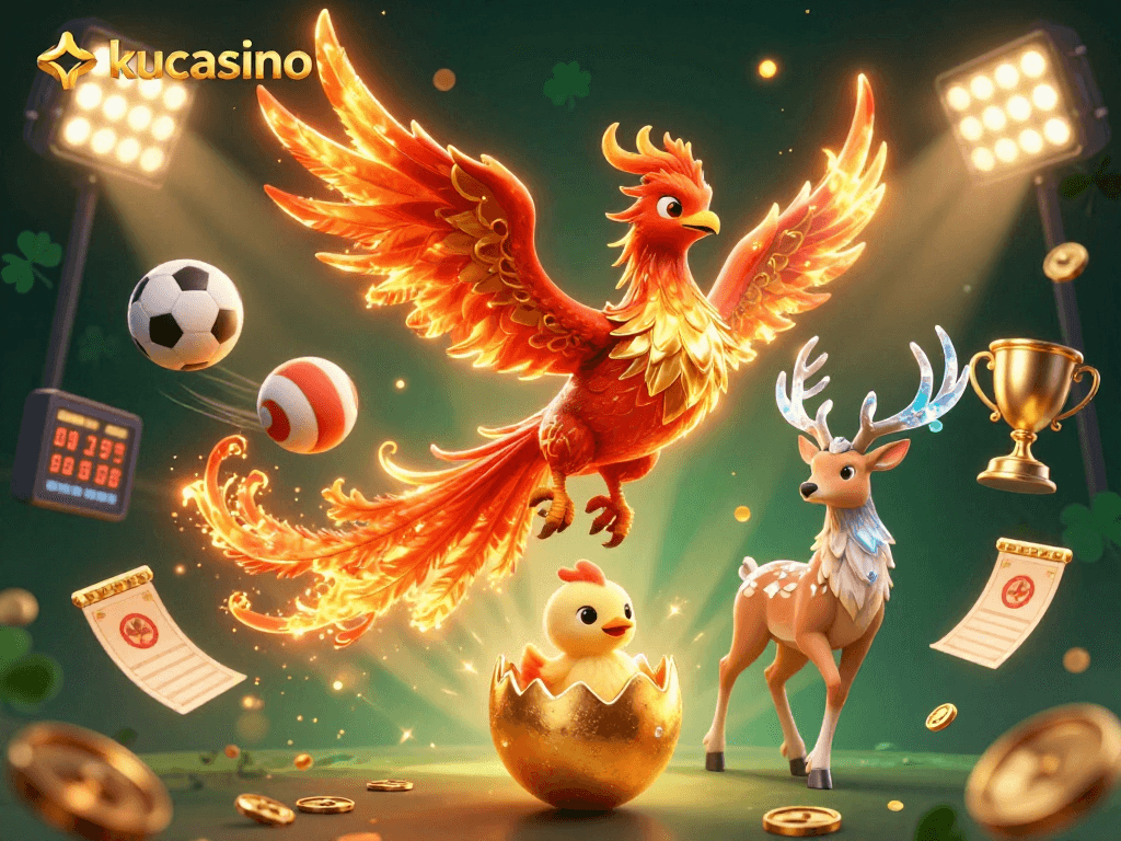 Engage in thrilling gaming experiences at kucasino with dynamic action in this vibrant illustration.