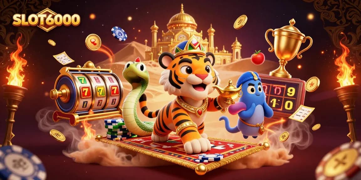 SLOT6000 takes you on a thrilling jackpot adventure with vibrant 3D visuals and a captivating Arabian Nights theme.