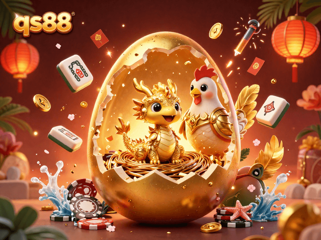 Experience qs88's thrilling world with a dazzling illustration of golden treasures and exciting gameplay.