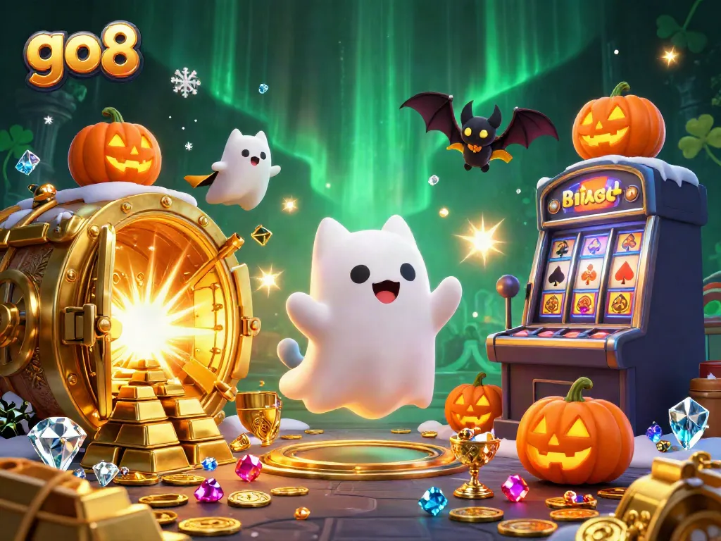 Engage in exciting casino adventures with go8, featuring a ghost cat and spooky treasures.