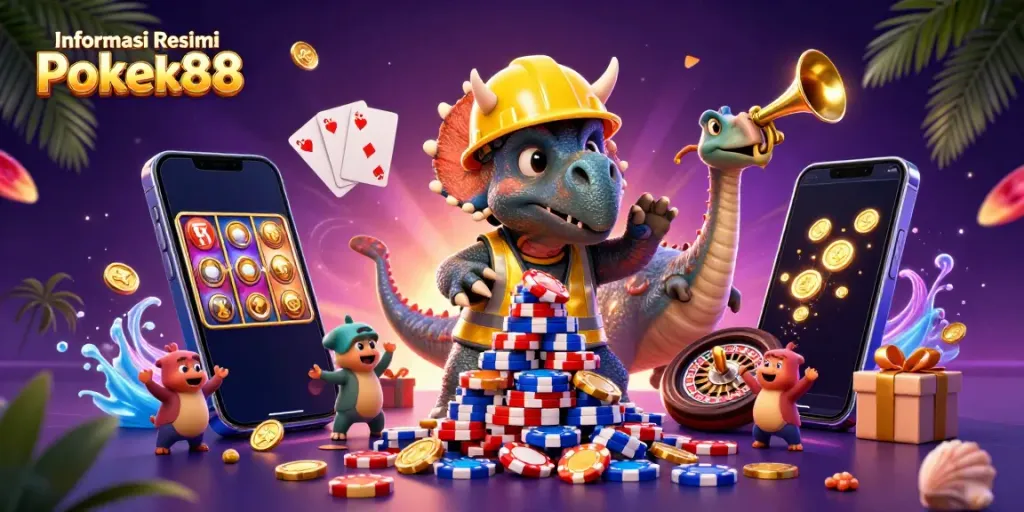 Experience the excitement of Informasi Resmi Poker88 with vibrant characters and engaging casino elements.