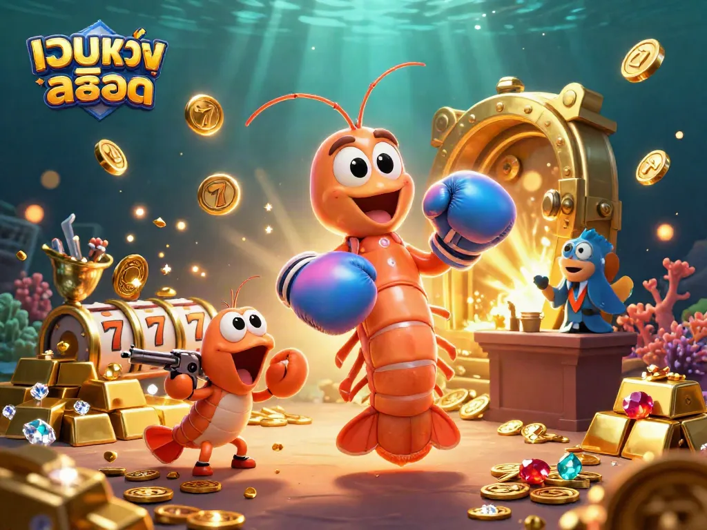 Experience the thrill of เว็บตรงสล็อต with a vibrant, action-packed casino scene featuring dynamic characters and symbols.