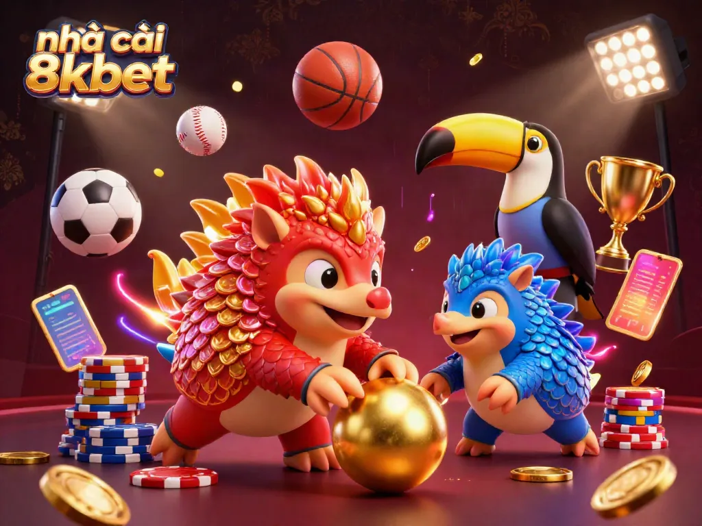 Engage with thrilling games at nhà cái 8kbet as rival pangolins battle through poker chips, showcasing excitement and rewards.