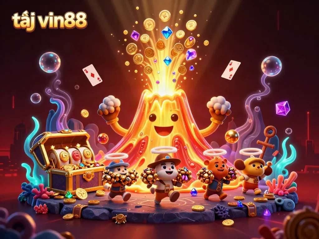 Engage in thrilling gaming action at tại vin88 with a captivating 3D casino illustration.