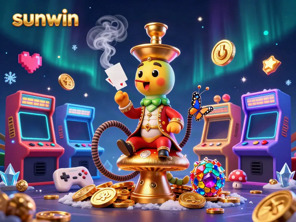 Experience the thrilling world of sunwin with a vibrant 3D casino illustration featuring unique game elements.