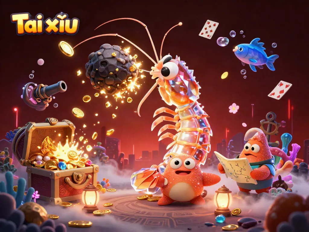 Engage with Tài xỉu's dynamic online gameplay featuring colorful characters and rich casino elements.