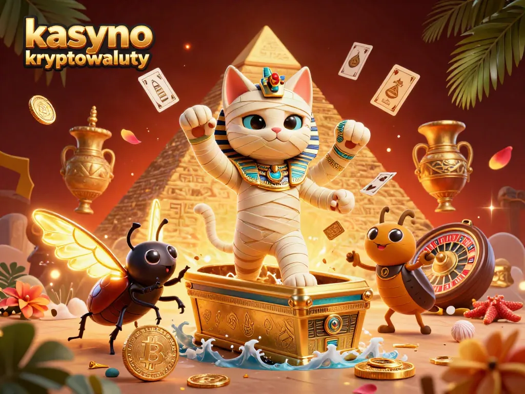 Engage in thrilling kasyno kryptowaluty gambling with a vibrant scene featuring 3D characters and game elements.