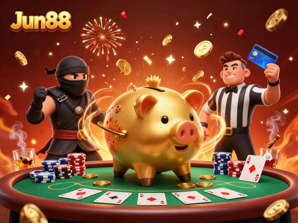 Experience the excitement of casino gaming with Jun88, featuring immersive characters and game elements.
