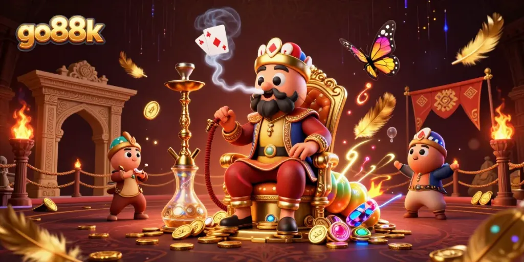 Engage with exciting go88k action showcasing a vibrant casino atmosphere with detailed 3D characters.