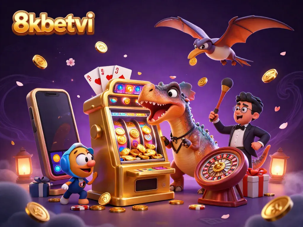 Experience the thrill of 8xbetvi gameplay with 3D cartoon characters in a vibrant casino environment