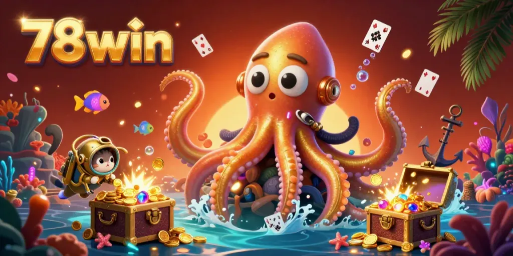 Engage in thrilling undersea adventures with 78win as kraken, diving cat, and deep-sea wonders collide in 3D!