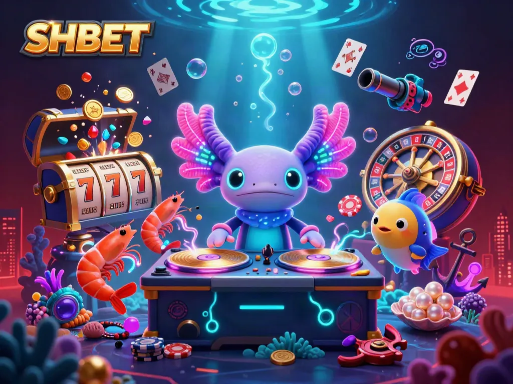 Experience thrilling gaming with SHBET's vibrant underwater casino scene, showcasing a festive atmosphere.
