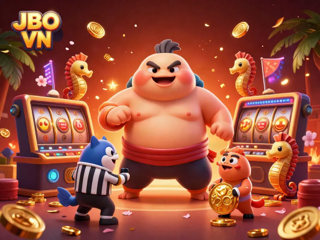Experience thrilling betting action with JBO VN in a vibrant casino scene featuring lively underwater characters.