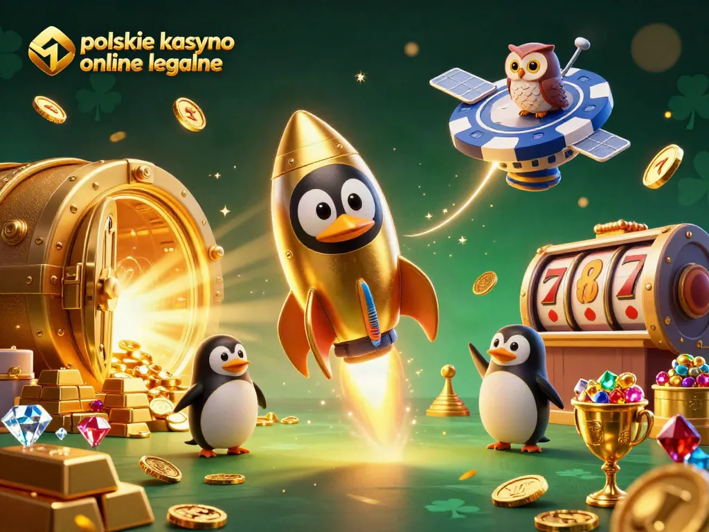 Experience the excitement of polskie kasyno online legalne with a vibrant space-themed illustration.