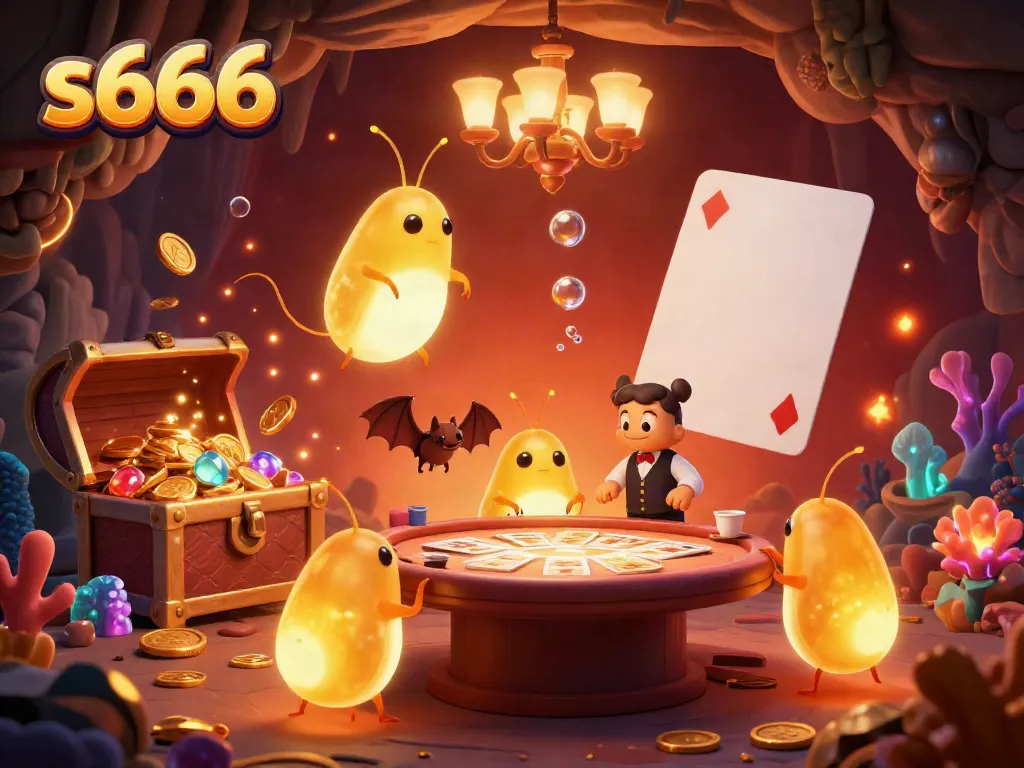 Experience vibrant gameplay at s666 with glowworms lighting up a bioluminescent casino scene.