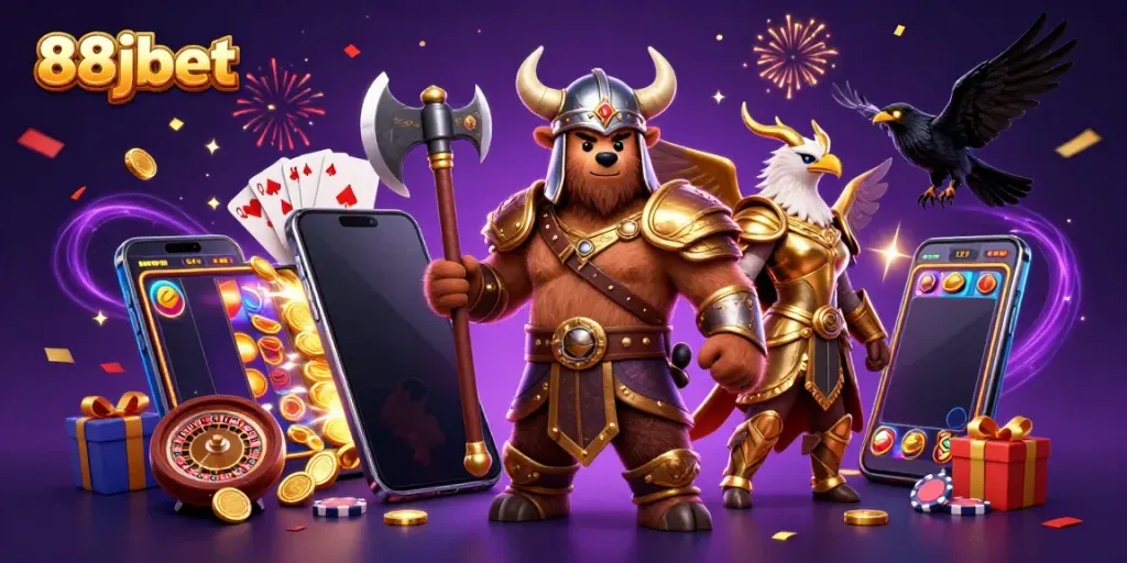 Experience thrilling gameplay with 88jbet in this vibrant, dynamic casino scene featuring enchanting characters.