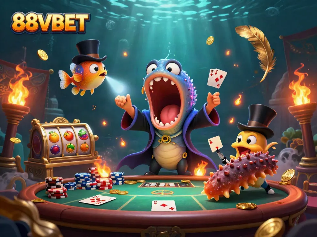 Win big with 88VBET featuring a magical gambling scene in vibrant underwater fantasy.