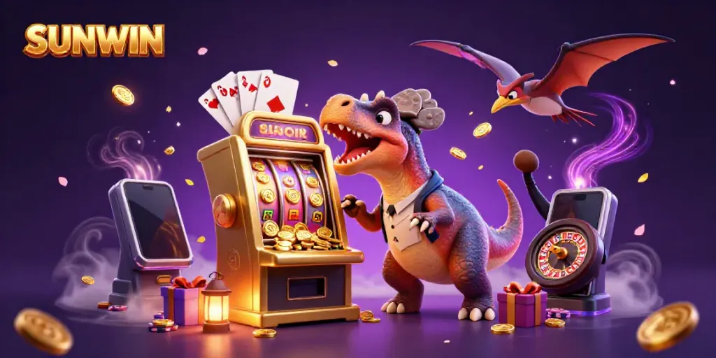 Experience the SUNWIN excitement with vibrant slot action featuring dynamic characters and golden coins!