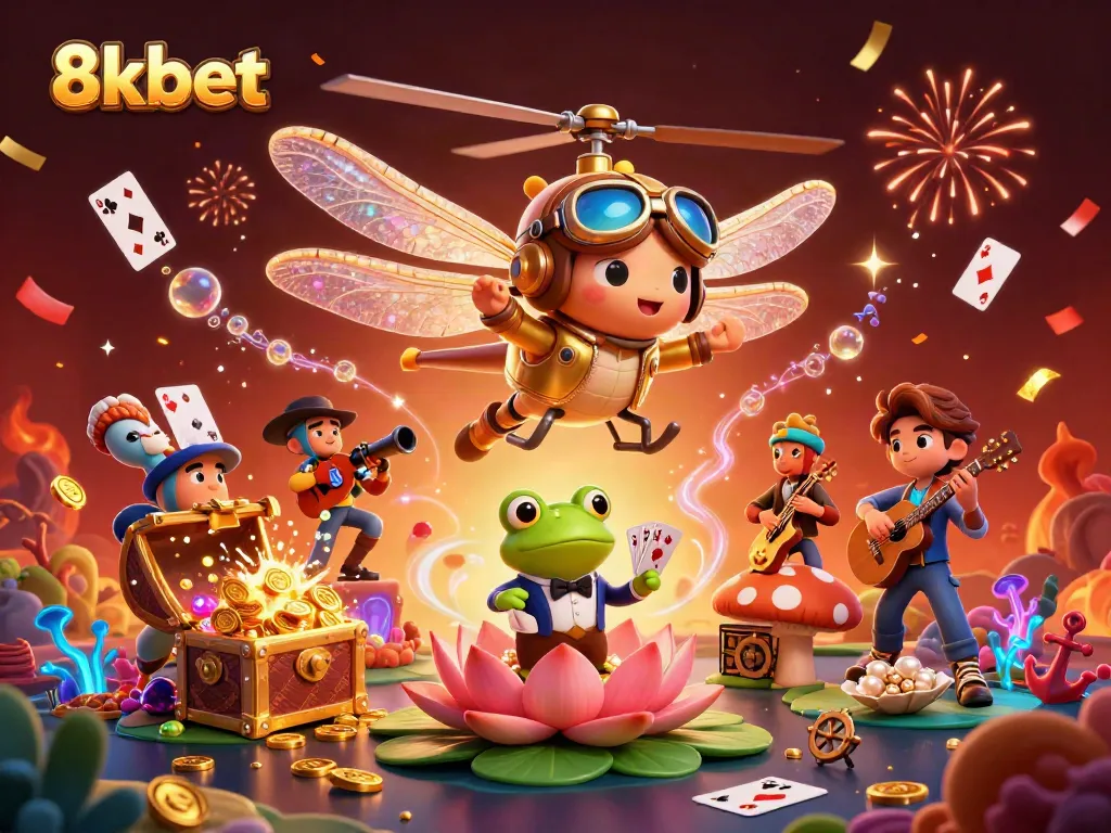 Experience thrilling moments with 8xbet as a dragonfly pilot and frog dealer at a vibrant casino.