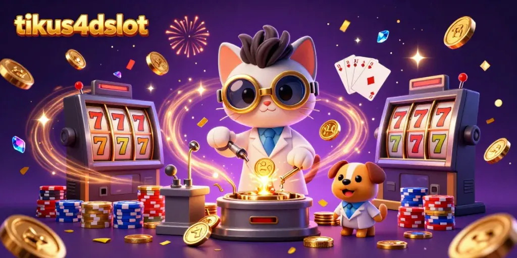 Permainan tikus4dslot dengan kucing ilmuwan menciptakan mesin koin emas dan harta kasino lainnya.