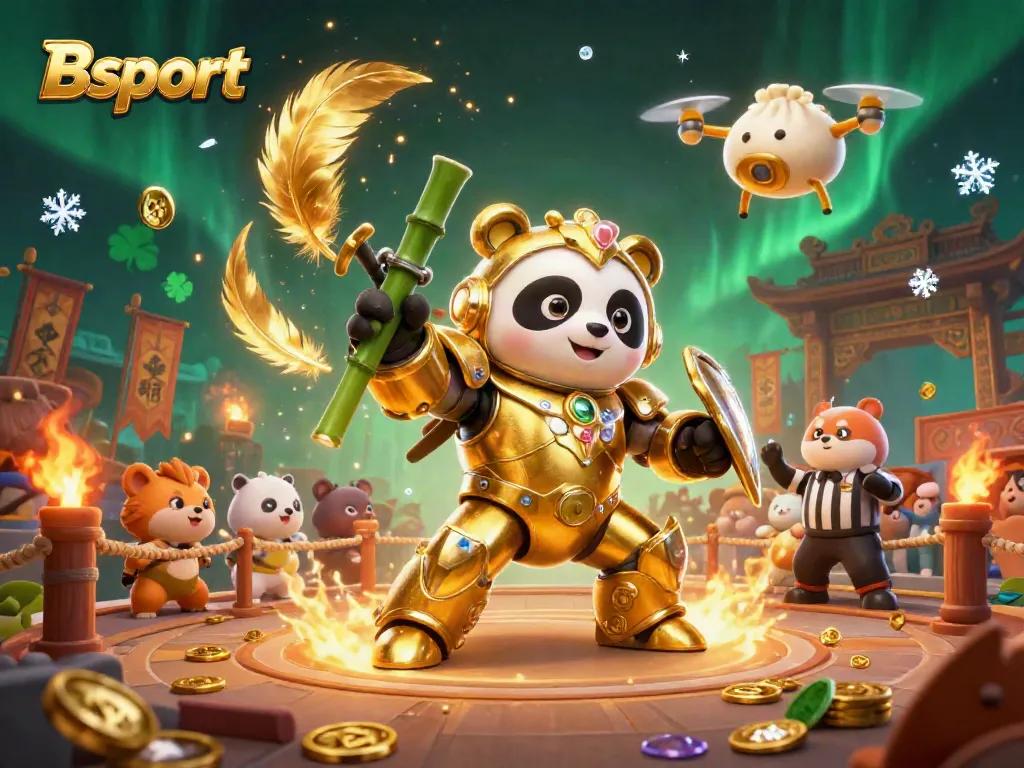 Bsport engages bettors with an exhilarating scene of animated action and vibrant casino elements.