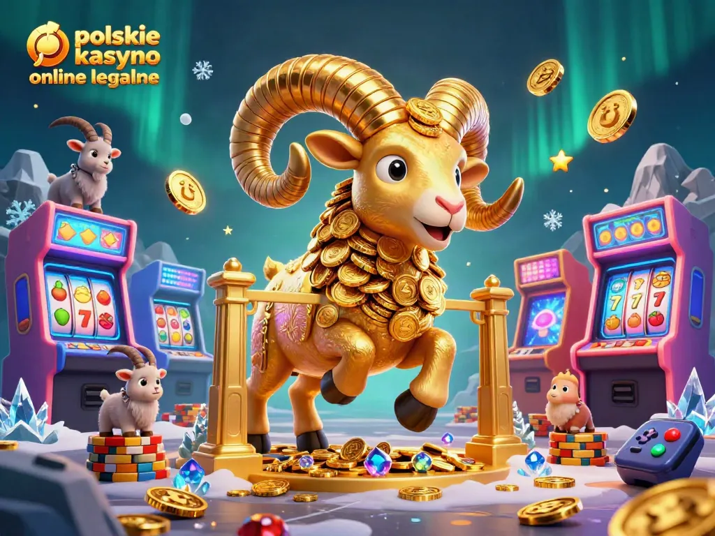 Experience excitement in the polskie kasyno online legalne with vibrant 3D characters, slot reels, and arcade gaming elements.