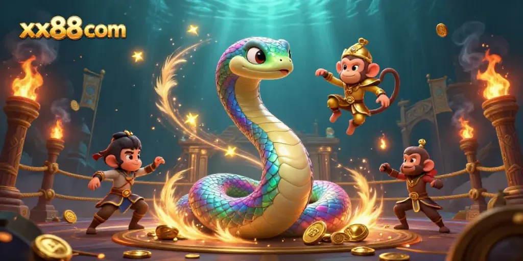 Experience the excitement at xx88 com with colorful, engaging casino elements in a vibrant scene.