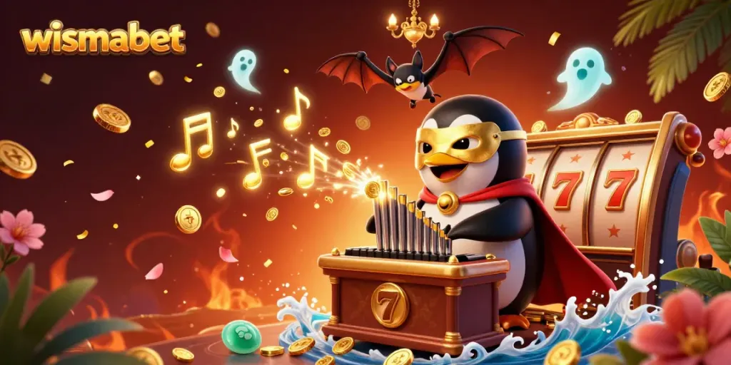 Spin and win with wismabet in a vibrant, lively 3D casino scene full of excitement and energy.