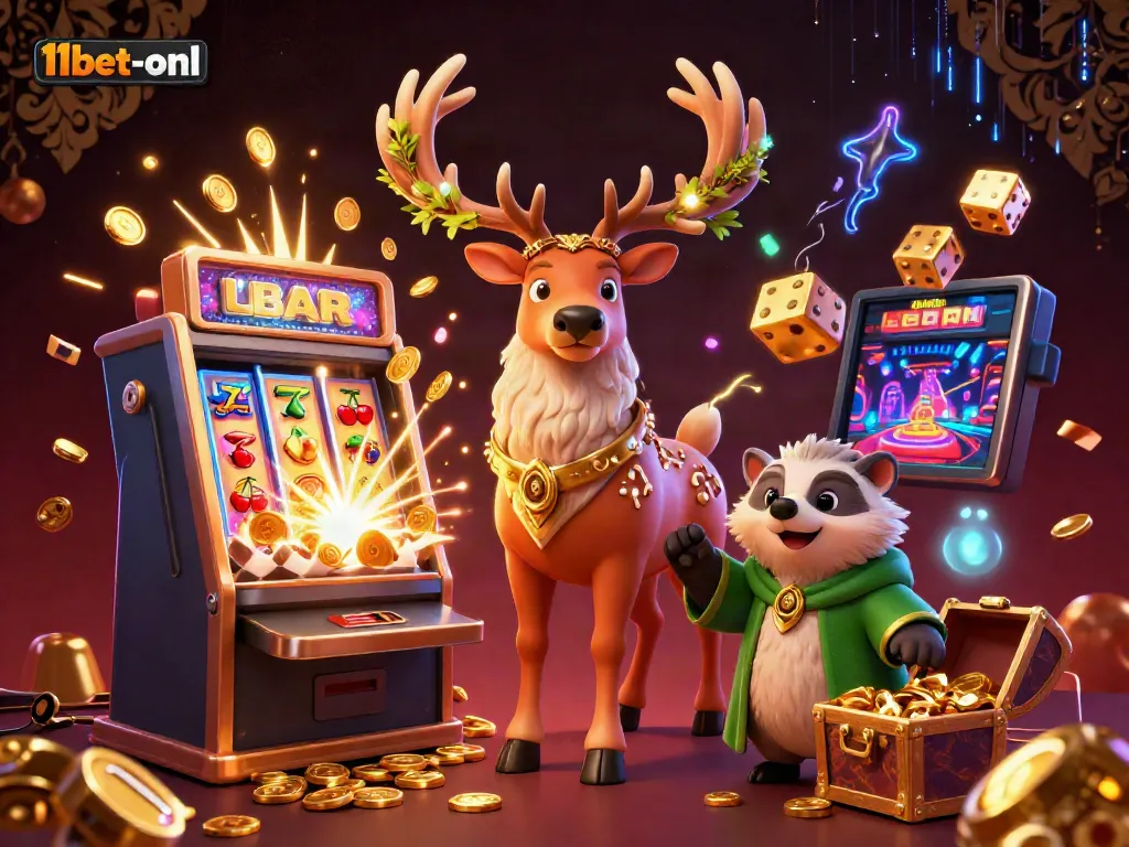 Experience the thrilling world of 11bet-onl with an exciting casino scene depicting vibrant characters and jackpot moments.