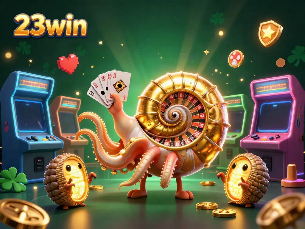 Experience thrilling gameplay at 23win with captivating 3D casino art showcasing excitement and engagement.