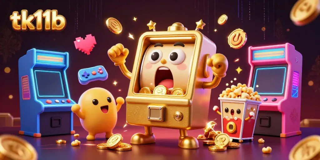Engage with tk11b's winning slot machine experience, featuring dynamic casino elements and colorful game graphics.