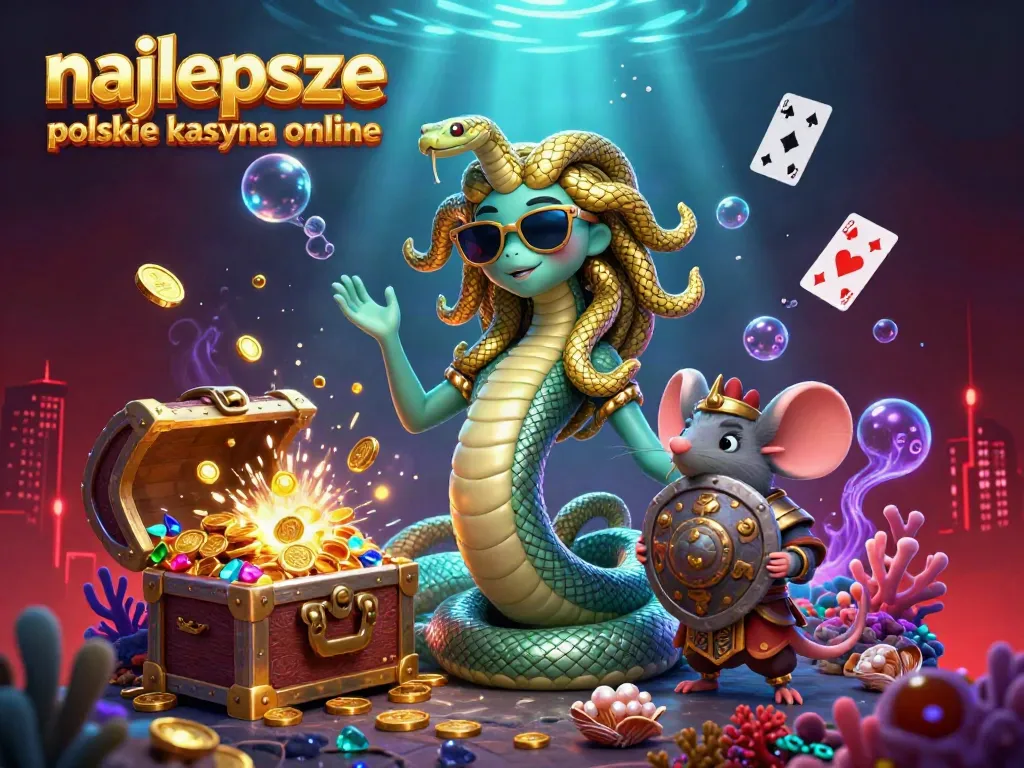 Engage with the vibrant world of najlepsze polskie kasyna online through Medusa, a warrior mouse, and dazzling casino elements.
