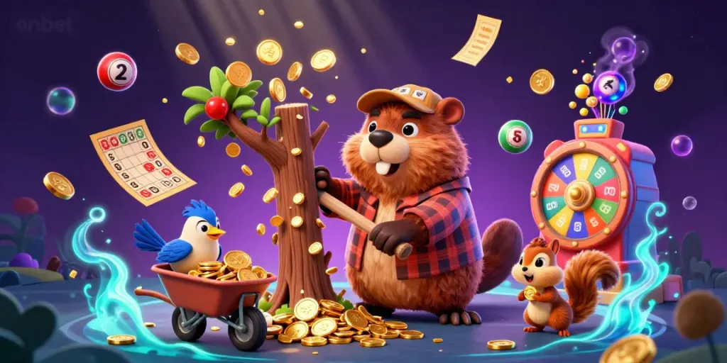 Experience onbet gaming excitement with vibrant characters amidst a treasure-filled casino scene.