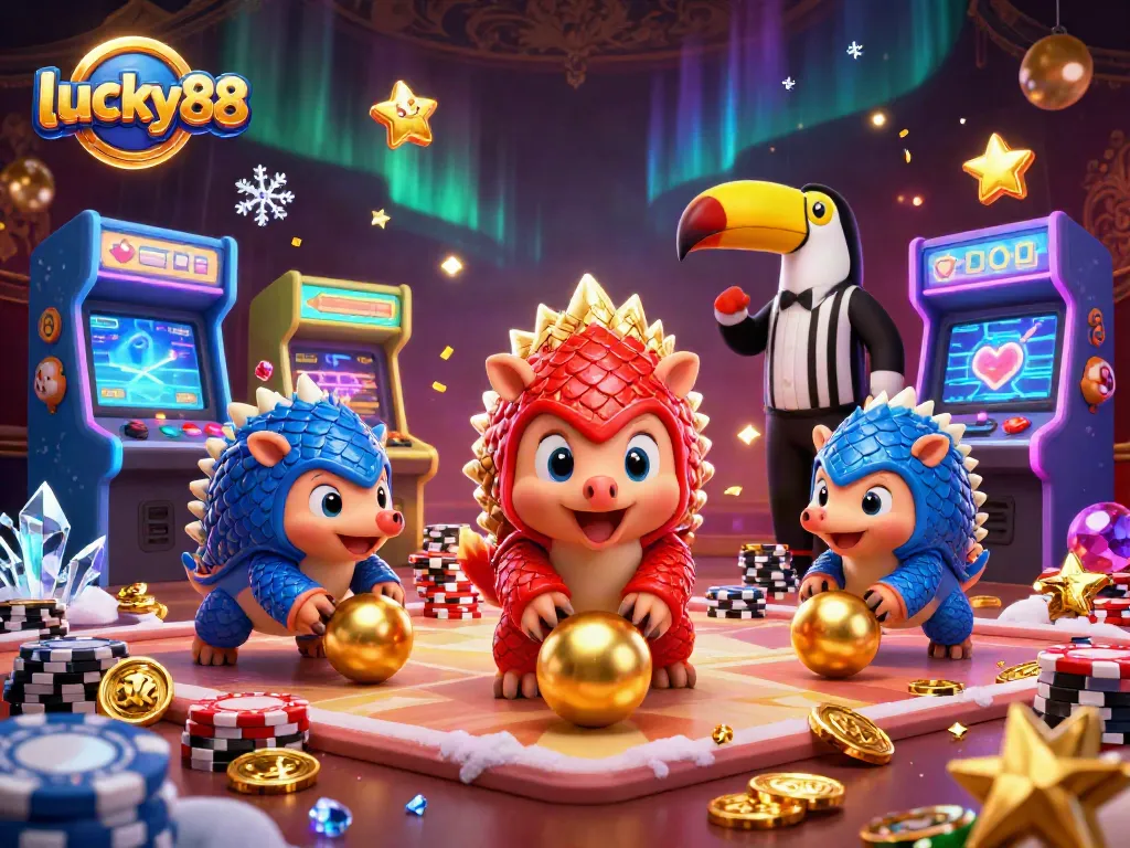 Experience thrilling wins at lucky88 with animated pangolins in vibrant casino action.