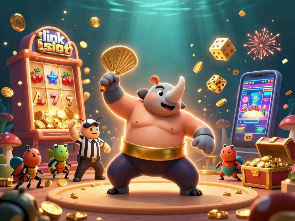 Experience thrilling moments with link slot action featuring a vibrant scene of casino entertainment.