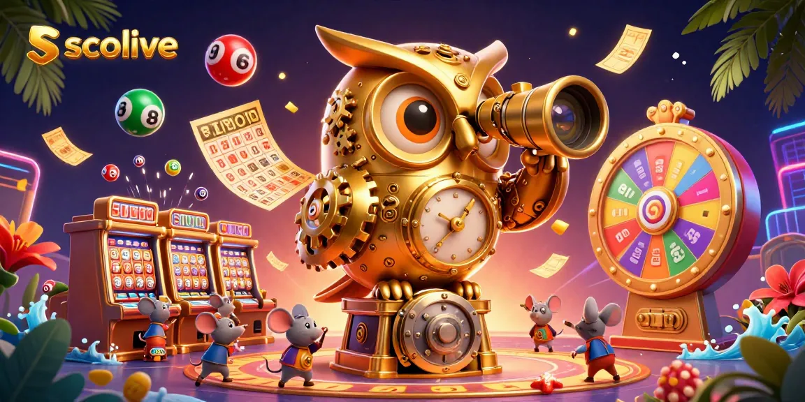 Socolive brings players a vibrant casino experience with animated lottery balls and an owl overseeing the action.