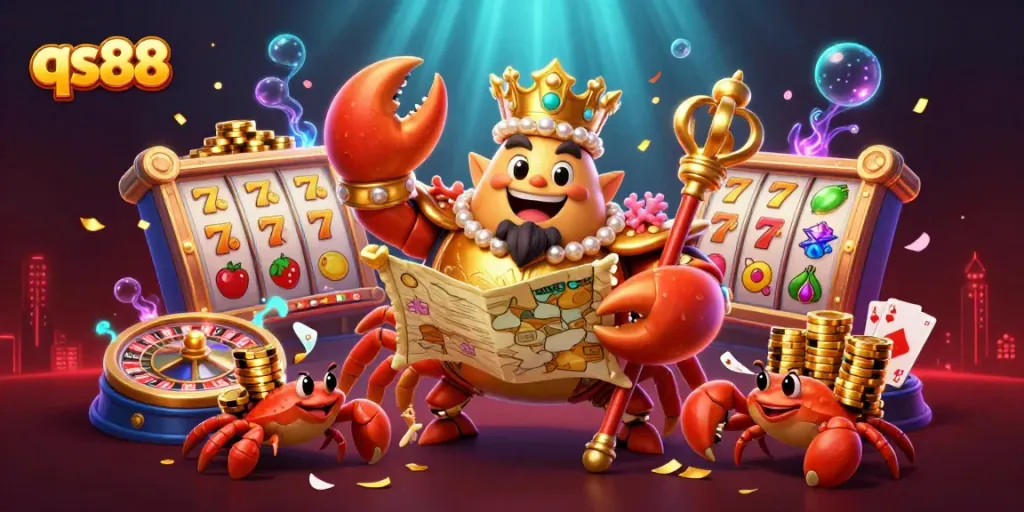 Experience the excitement of qs88 with a vibrant casino scene showcasing characters and game symbols.